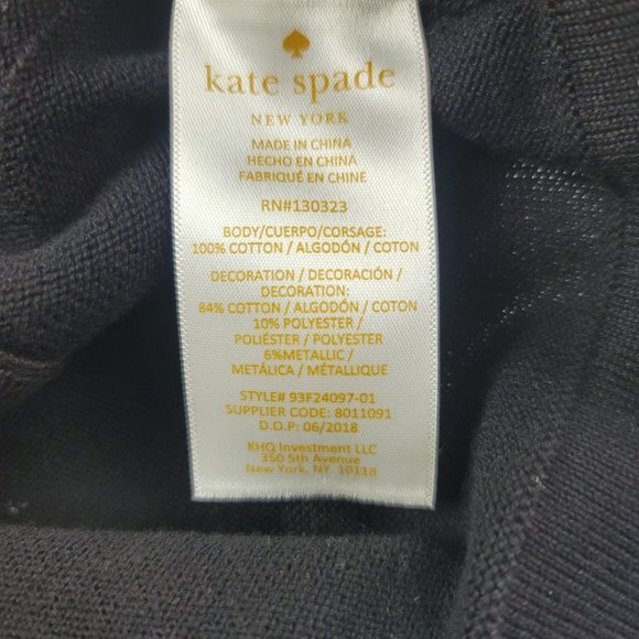 Kate Spade Black Ruffle Front Cardigan Sweater - Picture 9 of 9